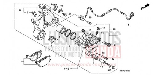 ETRIER DE FREIN ARRIERE CB1300SAA de 2010